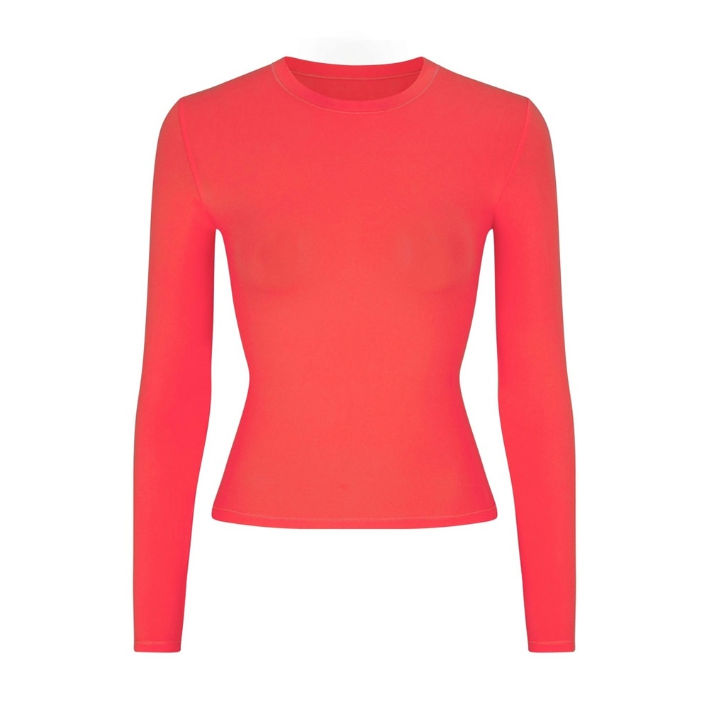 SKIMS Fits Everybody Long Sleeve T-Shirt Poppy XL